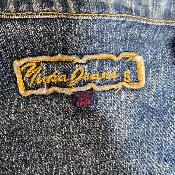 Embroidered Yuka Jean jacket bead embellished S - Picture 6 of 11